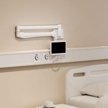 Single Foldable Adjustable Wall Mount Monitor Arm for Hospitals