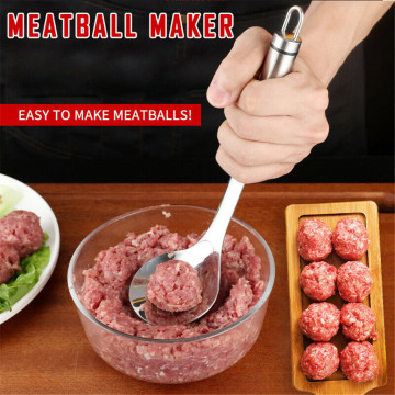 Non-Stick Meatball Maker Mold Spoon Stainless Steel Meat Baller With Elliptical Leakage Hole Kitchen Utensil Gadget Tool