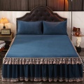 Milk velvet bed skirt lace edge