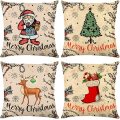 Feliz Navidad Pillow Farmhouse Almohada de lanzamiento de Navidad