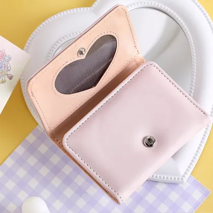 Cute Small Women's Short Wallet with Magnetic Buckle Coin Zero Wallet