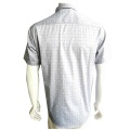 Men Causal Cotton Oxford Print Shirt