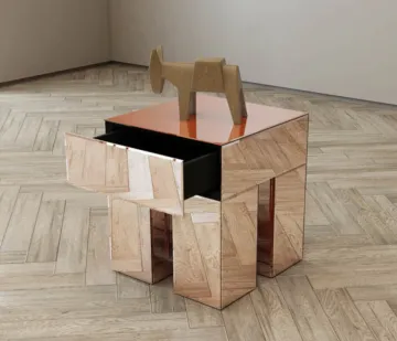Home Furniture Mirrored Bedside Table Drawer