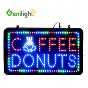 Genilight Indoor 22x13 inch DC12V LED Open Sign for Coffee & Donuts Shop