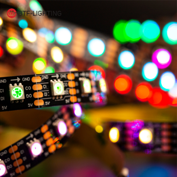 Warna perubahan jalur LED warna sk9822 - 5m, 30leds, 60leds, jam hiasan fleksibel yang ditangguhkan fungsi pita pita