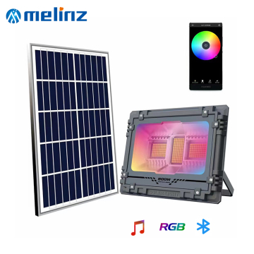 MELINZ Lumens Solar Powered LED Flood Light - 60W to 800W IP67 Outdoor Stadium Garden RGB
