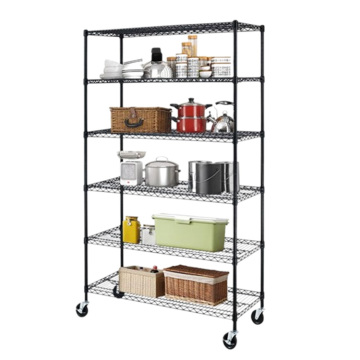 Heavy Duty Black 6 -Tier -Bewegungsdrahtregale