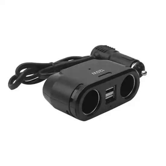 12V24V Dual USB3.1 Car Charger 120W High Power 2-Way Distributor Plug Socket Converter