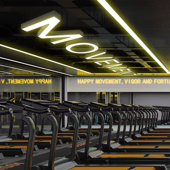 Custom Alphabet Lighting: Aluminum Brass LED Channel Logo Letters for Yoga Room Gym Chandelier Pendant Light