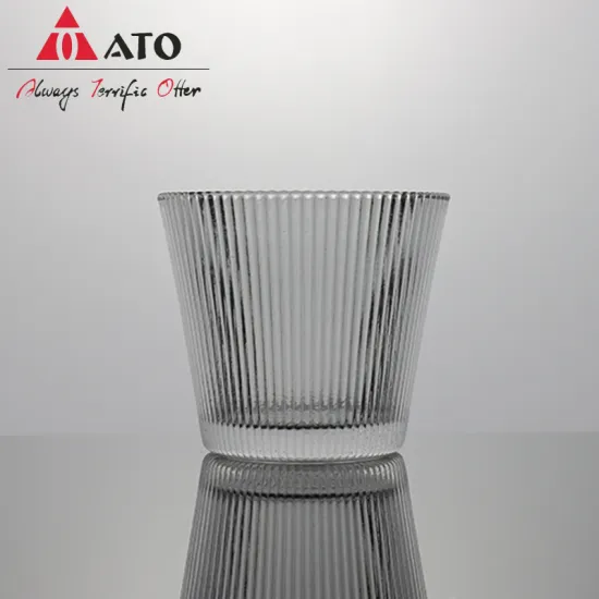 Embossed vintage borosilicate glass iced coffee cup