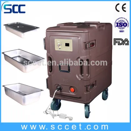 Power supply Heating food and meal container mobile food warming cart with FDA