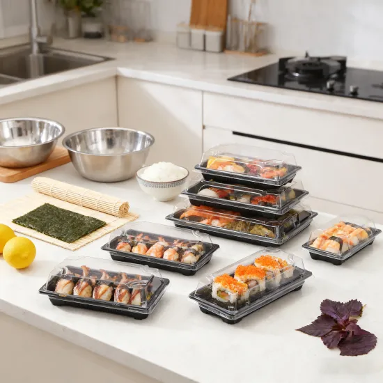 Disposable Sushi Plastic Box Takeaway Use