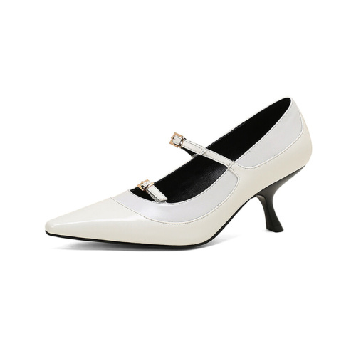 Pointy Toe Buckle Strap Pump French Shoes