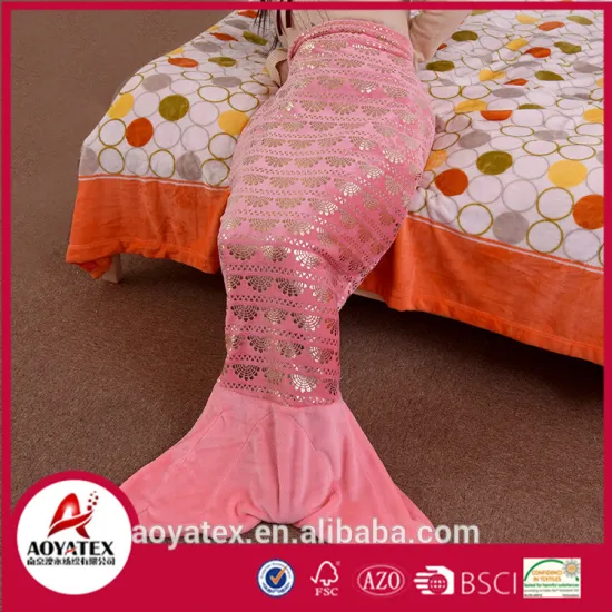 polyester new design gilding mermaid tail blanket for adults