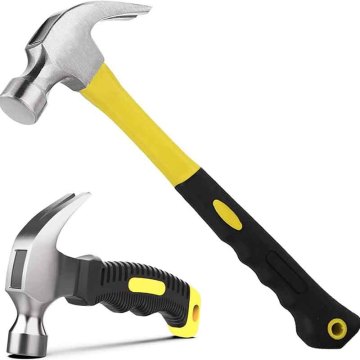 Carbon Steel Mini Nail Claw Hammer with Yellow Fiberglass Handle (8oz/16oz)