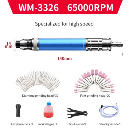 High-Speed, Easy-to-Operate Pneumatic Tools for Small Stone Carving and Engraving - WM-3326 Pneumatic Grinder
