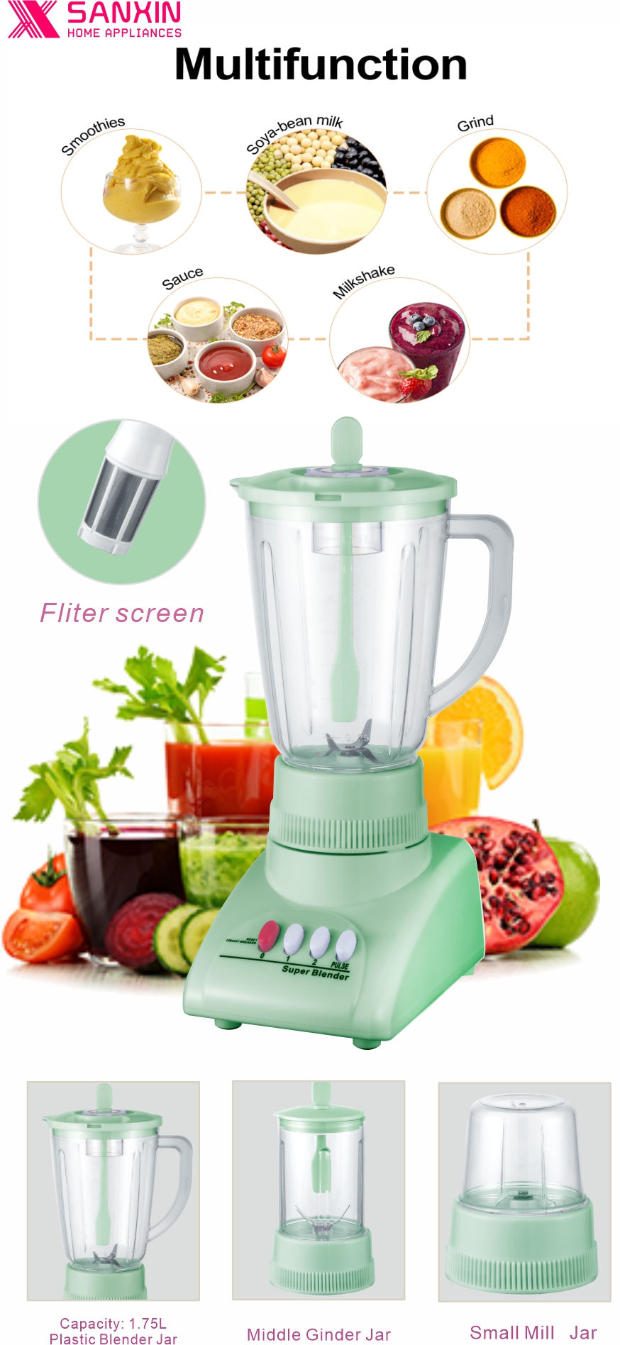 Reliable and Practical 3 In 1 Blender