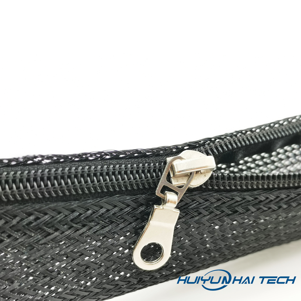 Zipper woven sleeve for automotive equipment