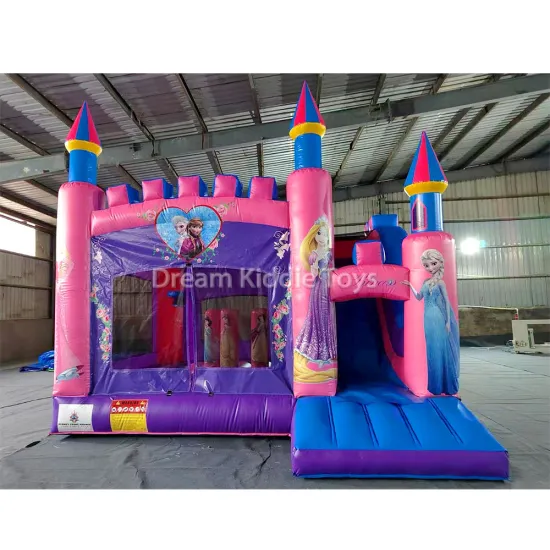 Kids Frozen Princess Bounce House with Slide and Air Blower