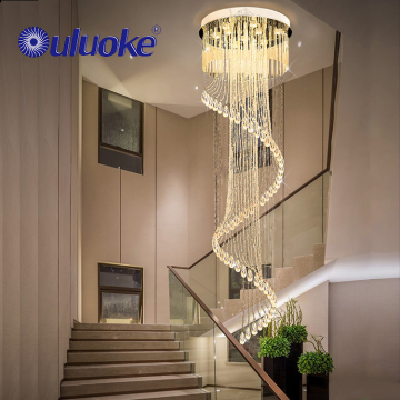Modern Elegant Raindrop K9 Crystal LED Chandelier for Hotel Lobby