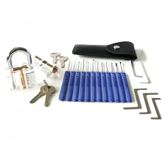 2pcs Clear Practice Lock 17pcs Locksmith Tools