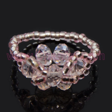 Cheap sale glass beads weaving handmade ring for friendgirl gift
