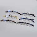 Half Frame Black Round Designer Glasses Sale