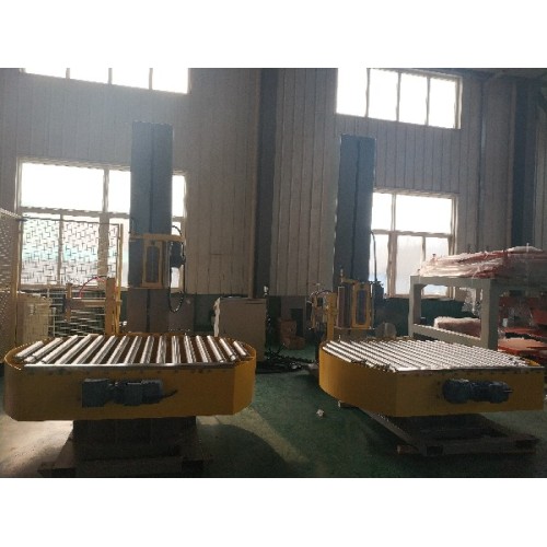 Automatic on-line pallet turntable wrapping machine