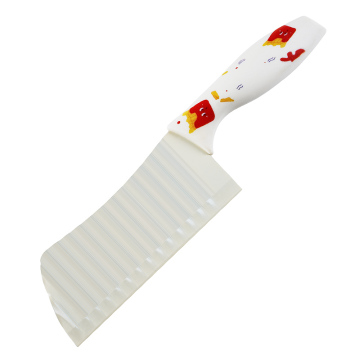 Wavy Crinkle Cutting Tool: New Design White Coating Salad Chopping Knife