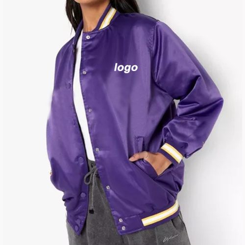 Lila Mode Frauenbaseballjacke