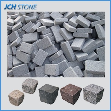 Grey Red White granite cube paving stone