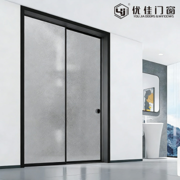 モダンな二重パネル装飾ガラス引き戸