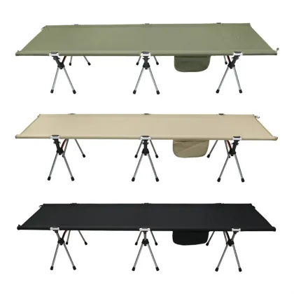 Oem Multifuncional Ultralight Aluminium Alloy Adjustable Height Single Folding Outdoor Portable Camping Bed Cot For Nap