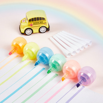 Creative Colorful Lollipop Highlighter Pen - 6 Color Mini Fluorescent Marker
