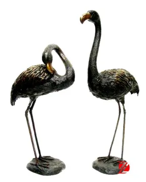 casting bronze red-crowned crane garden statue