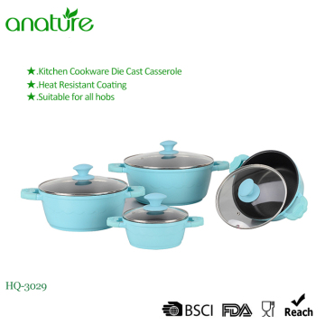 Light Blue Die Cast Non Stick Aluminum Casserole