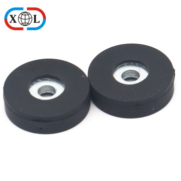 Neodymium Rubber Coated Pot Magnet with Countersunk Hole