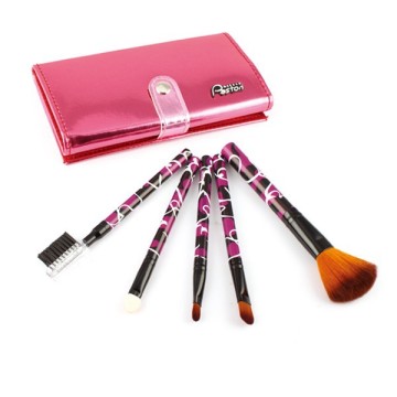 personalized makeup brush set with mirror pouch