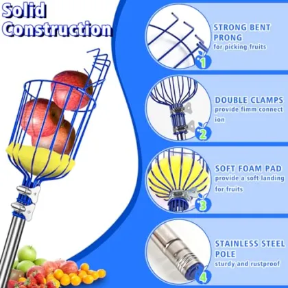 Telescopic Fruit Picker Pole for Apples and Avocados