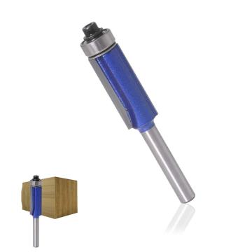 Professional Double Flute Straight Flush Trim Router Cutters for Woodworking with Bearing
