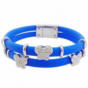 Silicone chain bracelet with perfect style charms, can select various charms and assemble bracelets