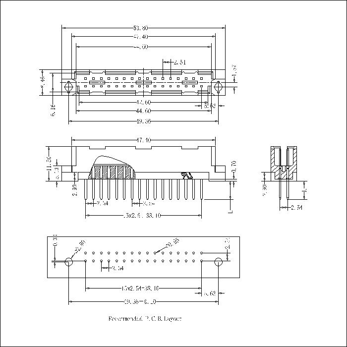 DMS-XX-XXX-211 DIN41612 Vertical Plug Type Half Q Connectors-Inversed 32 Positions