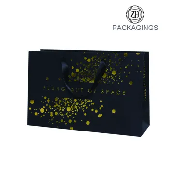 Black matt gold stamping handle paper bag