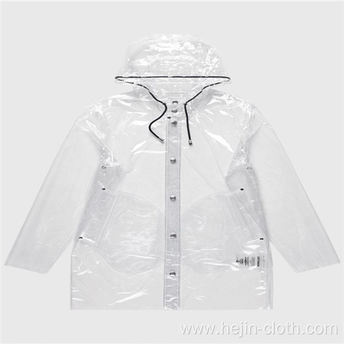 Waterproof White pvc rainwear jacket