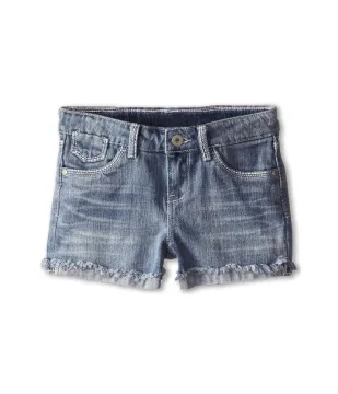 Soft Cotton Double Denim Ruffled Shorts for Children