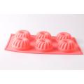 6 capacity flower silicone baking mold