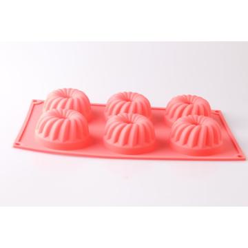 6 capacity flower silicone baking mold