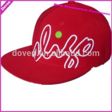 Red custom 3D embroidery cap and hat