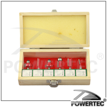 POWERTEC 6PCS carbon steel body router bits set