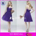 CE1039 gasa púrpura hasta la rodilla 2015 magnífico vestidos de dama de honor